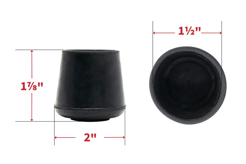 شيبرد هارد وير Shepherd Hardware 8766E أطراف الساق 1-1/2 بوصة القطر الداخلي قبعات أرجل الكرسي المطاطية، 12 عبوة، أسود - Image 5